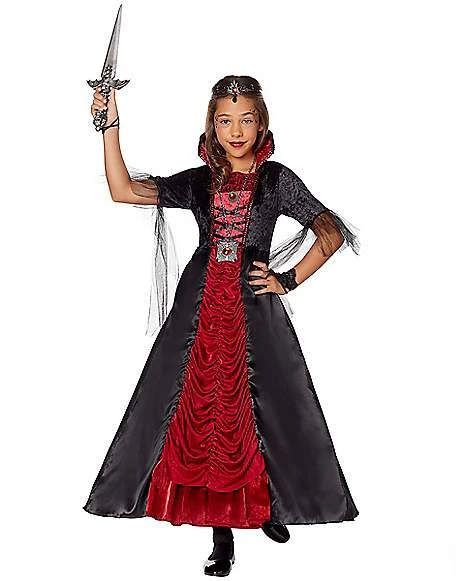Kids Royal Vampiress Dress Costume 1 Kids Royal Vampiress Dress Costume