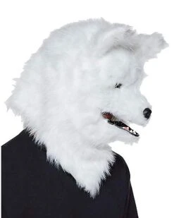 Moving Mouth White Wolf Full Mask -Holiday Discount Store 01271527 c