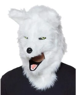 Moving Mouth White Wolf Full Mask -Holiday Discount Store 01271527 d