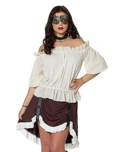 Ivory Off The Shoulder Shirt -Holiday Discount Store 01315555 a