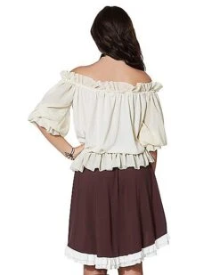 Ivory Off The Shoulder Shirt -Holiday Discount Store 01315555 b