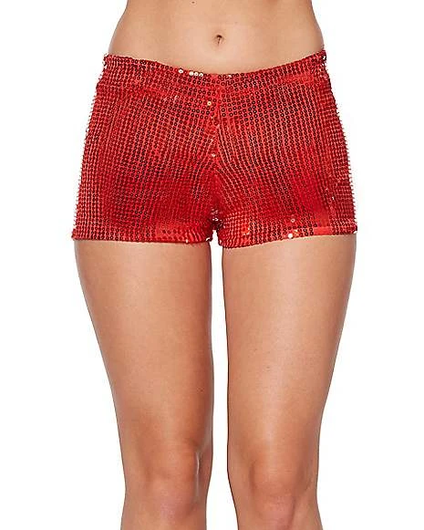 Adult Red Sequin Shorts 1 Adult Red Sequin Shorts