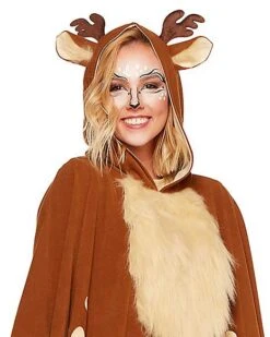 Adult Faux Fur Deer Poncho -Holiday Discount Store 01358878 d