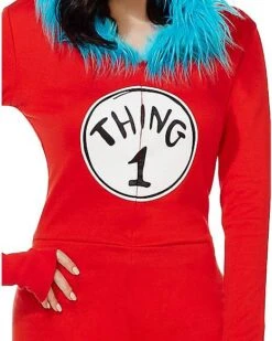Adult Thing 1 And Thing 2 Romper Costume - Dr. Seuss -Holiday Discount Store 01360049 c