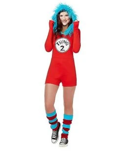 Adult Thing 1 And Thing 2 Romper Costume - Dr. Seuss -Holiday Discount Store 01360049 d