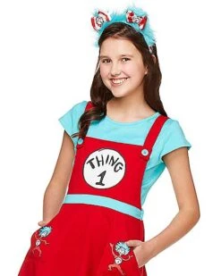 Tween Thing 1 And 2 Jumper Dress Costume - Dr. Seuss 5 Tween Thing 1 And 2 Jumper Dress Costume - Dr. Seuss -Holiday Discount Store 01369214 c