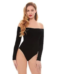 Off The Shoulder Black Bodysuit -Holiday Discount Store 01392307 a