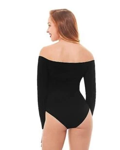 Off The Shoulder Black Bodysuit -Holiday Discount Store 01392307 b