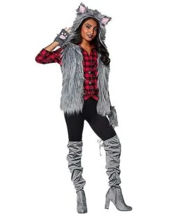 Adult Faux Fur Wolf Vest 6 Adult Faux Fur Wolf Vest -Holiday Discount Store 01401173 c