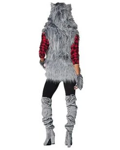 Adult Faux Fur Wolf Vest 7 Adult Faux Fur Wolf Vest -Holiday Discount Store 01401173 d