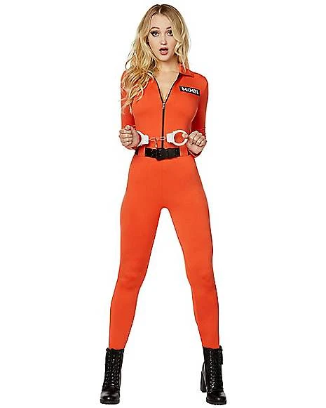 Adult Prisoner Catsuit Costume 1 Adult Prisoner Catsuit Costume