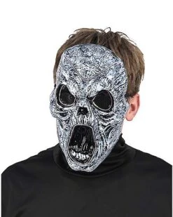 Light-Up EL Wire Wailing Spirit Half Mask -Holiday Discount Store 01488154 e