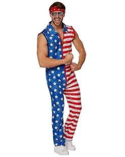 Adult Stars And Stripes Jumpsuit Costume