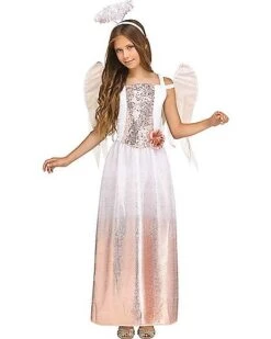 Kids Rose Gold Angel Costume
