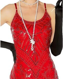 Adult Red Sequin Flapper Dress -Holiday Discount Store 01520725 c
