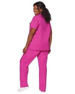 Adult Magenta Medical Scrubs Costume -Holiday Discount Store 01525971 c