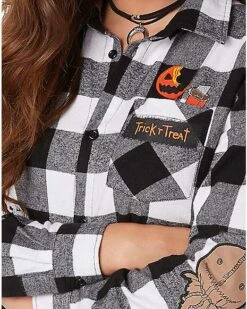 Adult Flannel Shirt - Trick 'r Treat -Holiday Discount Store 01532589 d