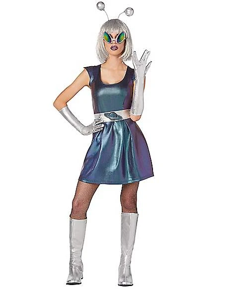 Adult Galactic Girl Alien Dress Costume 1 Adult Galactic Girl Alien Dress Costume