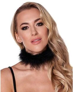 Black Feather Choker Necklace