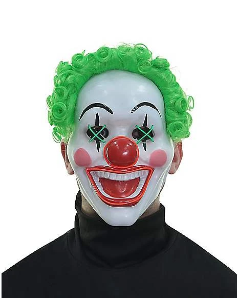 Light Up El Wire Jokes On You Clown Half Mask 1 Light Up El Wire Jokes On You Clown Half Mask