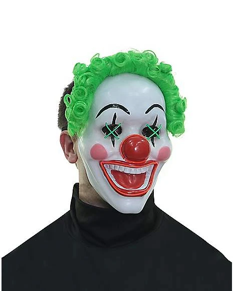 Light Up El Wire Jokes On You Clown Half Mask 2 Light Up El Wire Jokes On You Clown Half Mask - Image 2