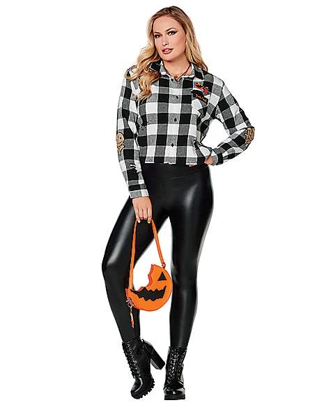Adult Plus Size Flannel Shirt - Trick 'r Treat 1 Adult Plus Size Flannel Shirt - Trick 'r Treat