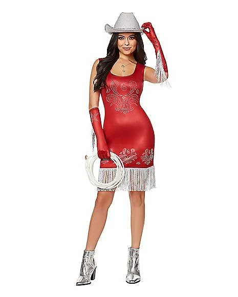 Adult Red Cowgirl Dress Costume 1 Adult Red Cowgirl Dress Costume