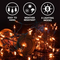100-Count Orange LED Halloween String Lights 34.6ft 9 100-Count Orange LED Halloween String Lights 34.6ft -Holiday Discount Store 100 Count Orange LED Halloween String Lights 34 3 600x600 1