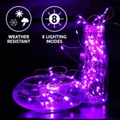 LED Christmas Purple String Lights 65.6ft -Holiday Discount Store 100 Count Purple Copper LED Light 33ft 4 result scaled 600x600 1