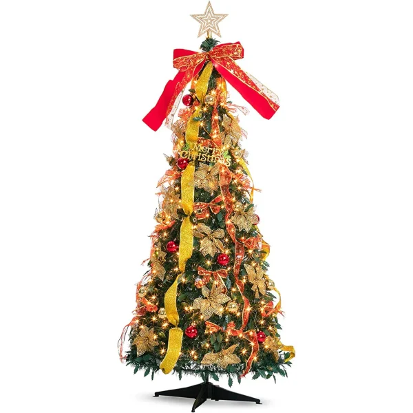 3.33ft 100 Lights Collapsible Christmas Tree Decorated 1 3.33ft 100 Lights Collapsible Christmas Tree Decorated