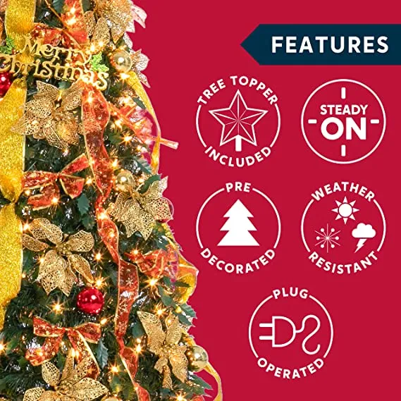 3.33ft 100 Lights Collapsible Christmas Tree Decorated 2 3.33ft 100 Lights Collapsible Christmas Tree Decorated - Image 2