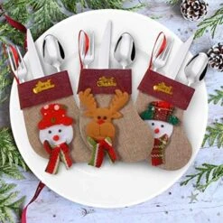 12pcs 3D Plush Burlap Mini Christmas Stockings -Holiday Discount Store 10641 3 600x600 1