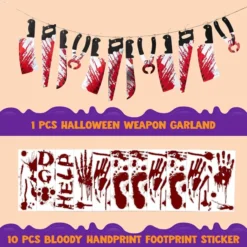 10Pcs Weapon Garland &Bloody Window Stickers 11*14 In 10 10Pcs Weapon Garland &Bloody Window Stickers 11*14 In -Holiday Discount Store 10Pcs Weapon Garland Bloody Window Stickers 4 result 600x600 1