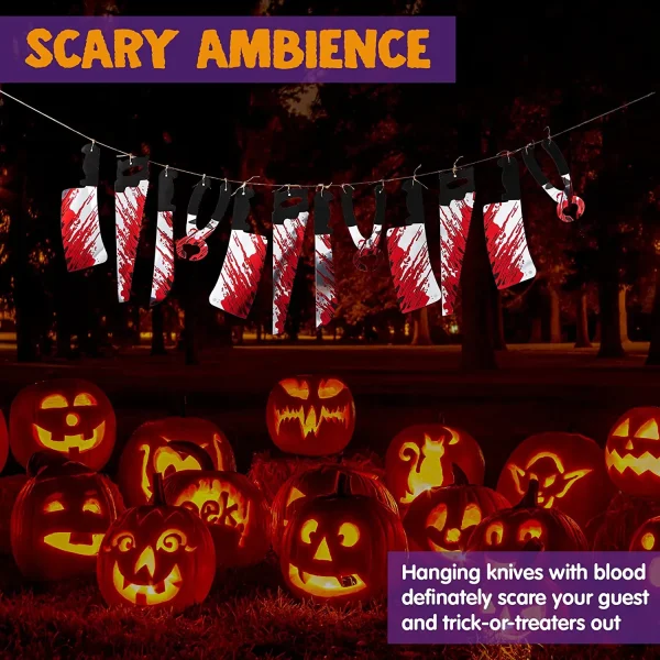 10Pcs Weapon Garland &Bloody Window Stickers 11*14 In 6 10Pcs Weapon Garland &Bloody Window Stickers 11*14 In - Image 6