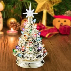 12in Prelit Tabletop Gold Ceramic Christmas Tree -Holiday Discount Store 12 Gold Ceramic Christmas Tree 3 result