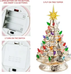 12in Prelit Tabletop Gold Ceramic Christmas Tree -Holiday Discount Store 12 Gold Ceramic Christmas Tree 6 result 600x620 1