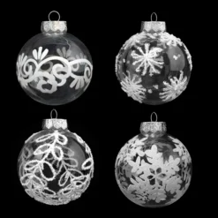 12pcs Clear Christmas Balls 3.15in