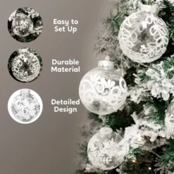 12pcs Clear Christmas Balls 3.15in -Holiday Discount Store 12 Pcs White Clear Christmas Ball Ornaments 5 result 600x600 1