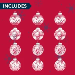 12pcs Clear Christmas Balls 3.15in -Holiday Discount Store 12 Pcs White Clear Christmas Ball Ornaments 7 result 1 600x600 1
