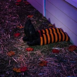 2Pcs Witch Legs With Stakes (Black And Orange) -Holiday Discount Store 12484 8 600x600 1