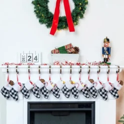 12pcs Buffalo Plaid Christmas Stockings Decoration 5in -Holiday Discount Store 12Pcs White Black Buffalo Plaid Christmas Stockings 5in 3 result 1024x1024 1 600x600 1