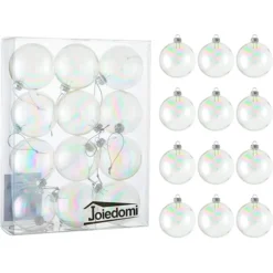 12pcs Clear Plastic Christmas Ball Ornaments