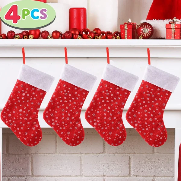 4Pcs Felt Christmas Stockings 15in 2 4Pcs Felt Christmas Stockings 15in - Image 2