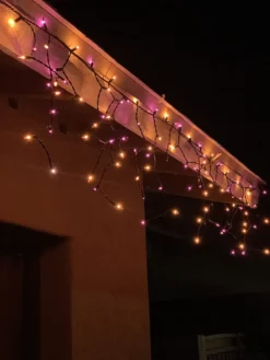 150 Incandescent Orange & Purple Icicle Lights 8.67ft