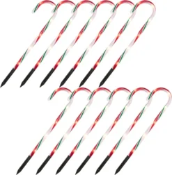 12pcs Green Pathway Markers Candy Cane Light Set 17in 10 12pcs Green Pathway Markers Candy Cane Light Set 17in -Holiday Discount Store 17 Christmas Candy Cane Pathway Markers Set of 12 Thin Green 5 result 600x611 1