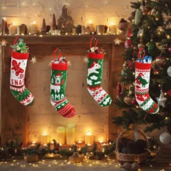 4pcs Christmas Knit Stocking Decorations 18in -Holiday Discount Store 18 Christmas Stockings 4 Packs 3 result 600x600 1