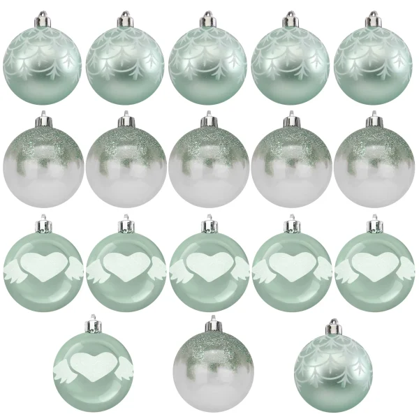 18pcs Shatterproof Teal Christmas Ornaments 2.36in 1 18pcs Shatterproof Teal Christmas Ornaments 2.36in