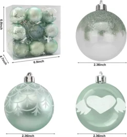 18pcs Shatterproof Teal Christmas Ornaments 2.36in 8 18pcs Shatterproof Teal Christmas Ornaments 2.36in -Holiday Discount Store 18 Pcs 6CM Christmas Ornaments with Gradient Teal 3 result 600x648 1