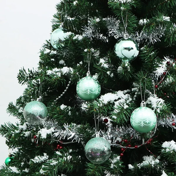 18pcs Shatterproof Teal Christmas Ornaments 2.36in 5 18pcs Shatterproof Teal Christmas Ornaments 2.36in - Image 5