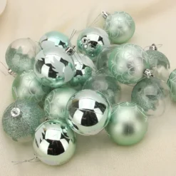 18pcs Shatterproof Teal Christmas Ornaments 2.36in 11 18pcs Shatterproof Teal Christmas Ornaments 2.36in -Holiday Discount Store 18 Pcs 6CM Christmas Ornaments with Gradient Teal 6 result 600x600 1